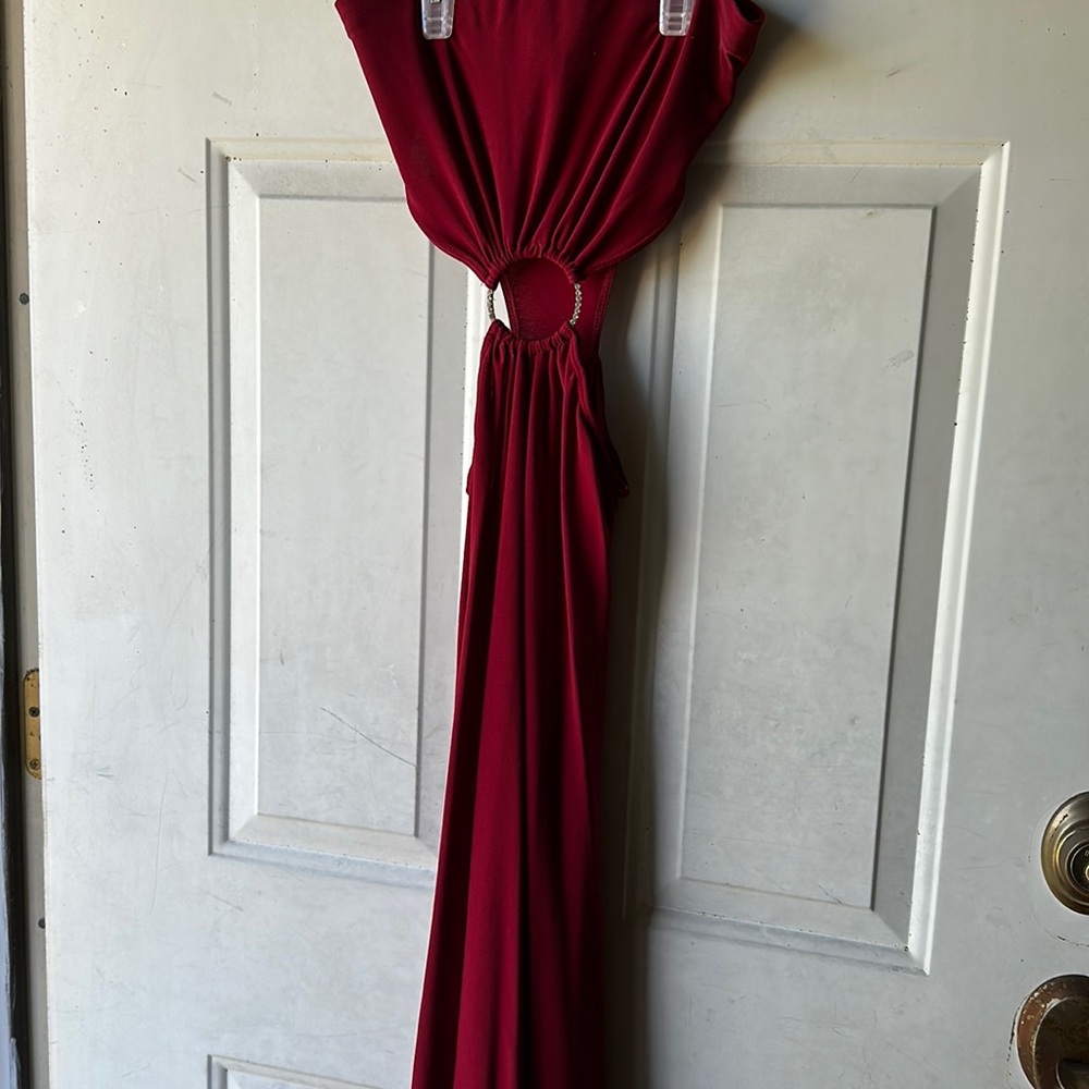 Red strapless prom dress size small